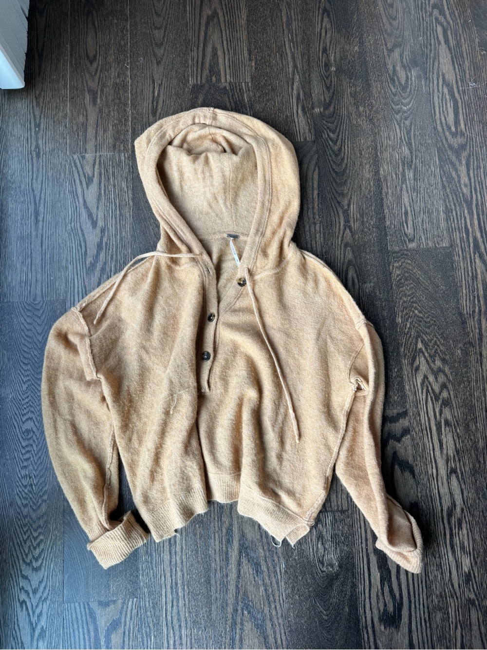Cozy Women's Hooded Pullover Sweater - Mustard